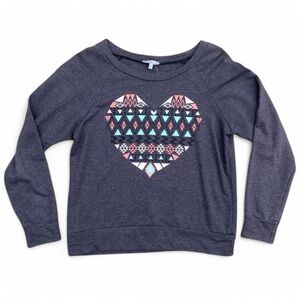 Charlotte Russe Aztec Heart Sweatshirt